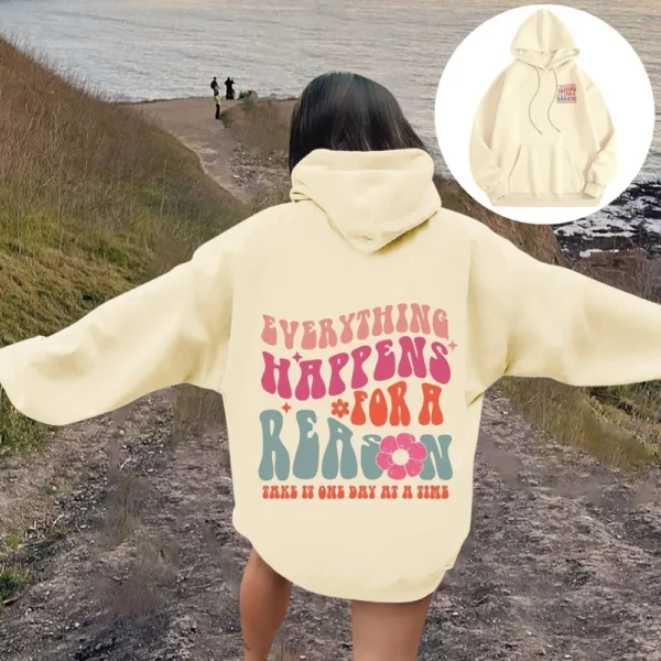NOTHING IS REA Women's Round Neck Long Sleeve Butterfly Print Top Hooded - Image 21