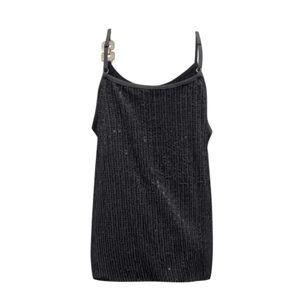 Women's Solid Color Sequined Sleeveless Suspender Top - Image 18