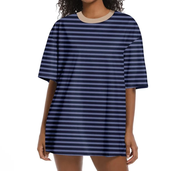 Shirt For Women's Fashion Casual Falling Shoulder Sleeves Round Neck Short - Image 26