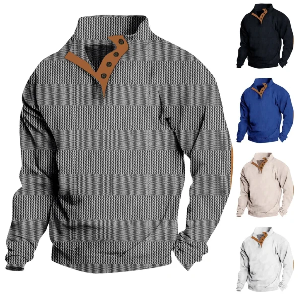 Spring And  Men's Standing Collar Sweatshirt Is Outdoor Casual Sweaters Tops