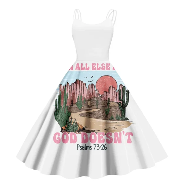 Christmas ladies casual fashion flower print sexy off shoulder punk retro skirt - Image 4