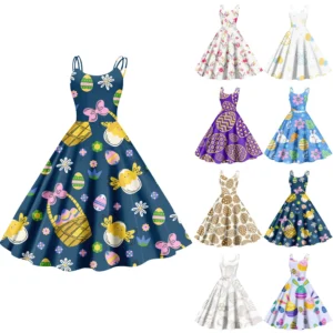 Women's  Casual Fashion Flower Print Sexy Off Shoulder Punk Retro Skirt