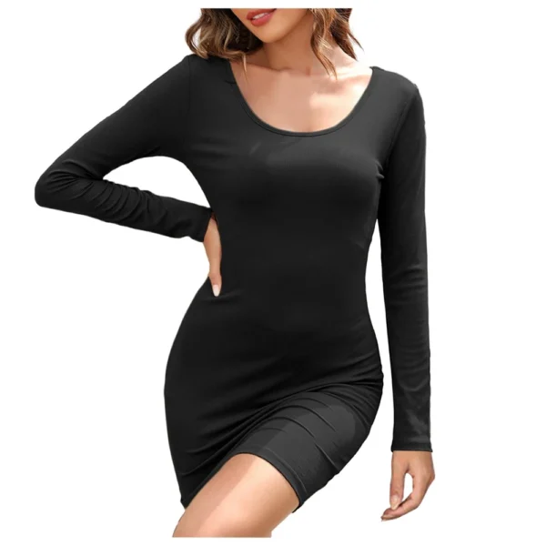 Women's Fashion Comfortable U-neck Long Sleeve High Waist Hip-wrapped Sexy - Image 16