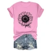 Women's Daily Short Sleeved Fashion Casual Printed Loose Round Neck T-Shirt - Image 26
