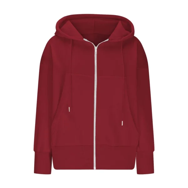 Women's Full Zip Up Hoodie Long Sleeve Hooded Sweatshirts Pockets Jacket Coat - Image 35