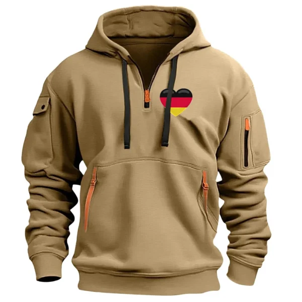 Men's Printed Sweatshirt Hoodie Zipper Arm Pocket Cardigan Men's Sports Large - Image 22