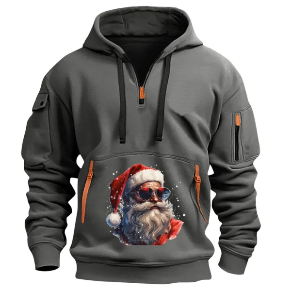 Men's Printed Sweatshirt Hoodie Zipper Arm Pocket Cardigan Men's Sports Large - Image 20