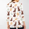 Women's Casual Round Neck Easter Egg Print Three-quarter Sleeve T-shirt Top - Image 9