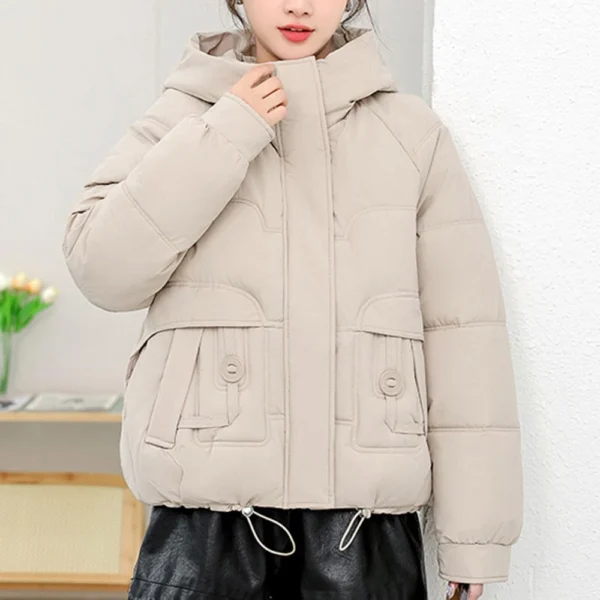 Winter Thickened Cotton-padded Jacket For Age Reduction, Largecollar, Hooded - Image 19