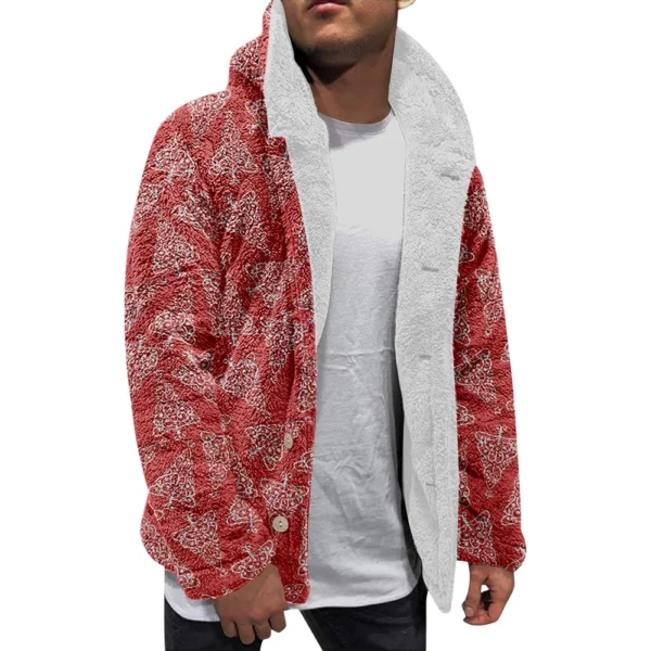 Men'S Winter Zipper Hooded Fleece Sweatshirt With Patch Pocket Casual Jacket - Image 20