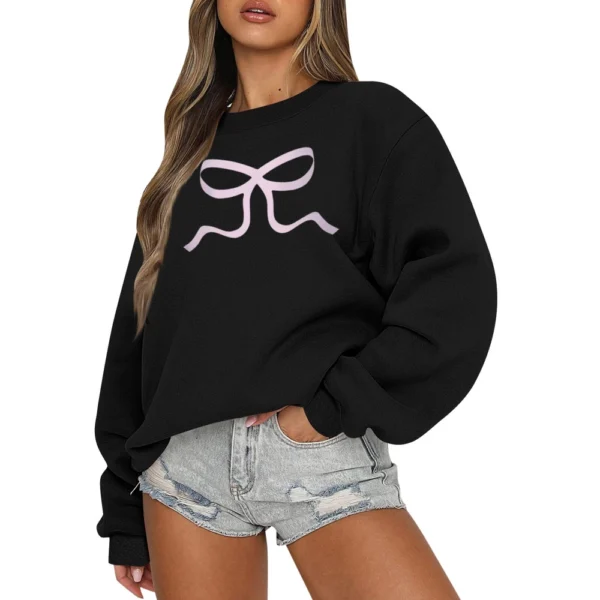 Women's Colorblock Sweatshirt Long Sleeve Round Neck Casual Comfortable Loose - Image 5