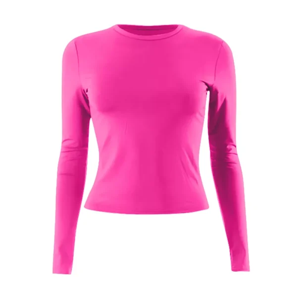 Women's Basic Long Sleeve Tops Slim Fit Stretchy Crew Neck T-Shirt Plain US - Image 12