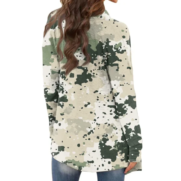 Women's Fashion Casual Christmas Print Medium Length Cardigan Jacket Coat - Image 11