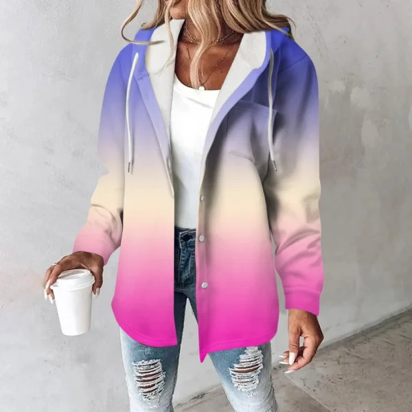 Women's Coat Casual And Fashionable Composite Thick And Warm Printed Hooded - Image 19