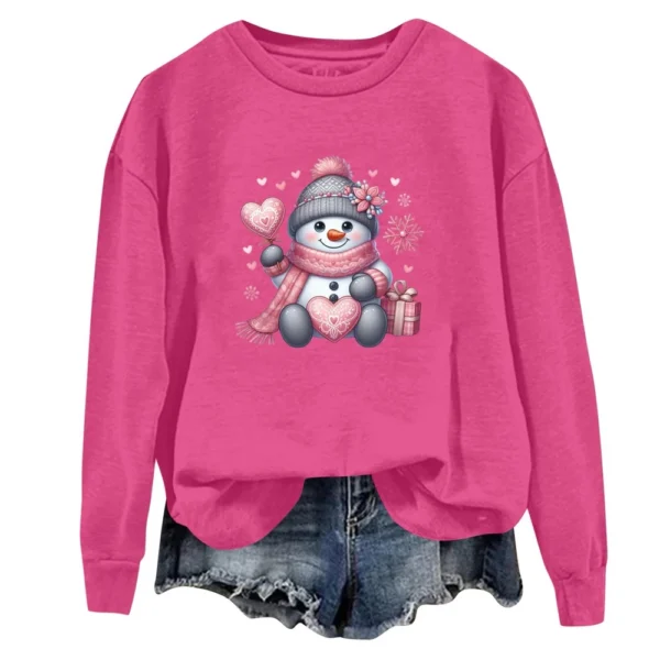 Women's Fashion Casual Round Neck Loose Long Sleeve Solid Color Sweatshirt - Image 9