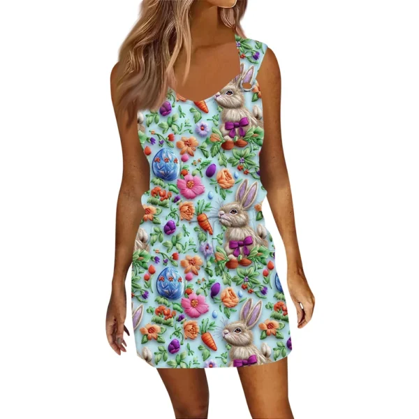 Women's Casual Loose Dresses Sundresses Printed Easter Fashion Summer Dress - Image 16