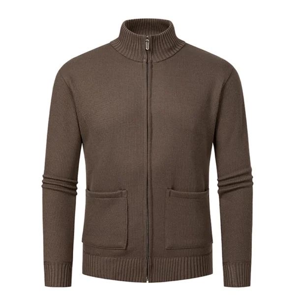 Men's Cashmere Fall And Winter Knit Cardigan Middle-aged Casual Warm Solid - Image 12