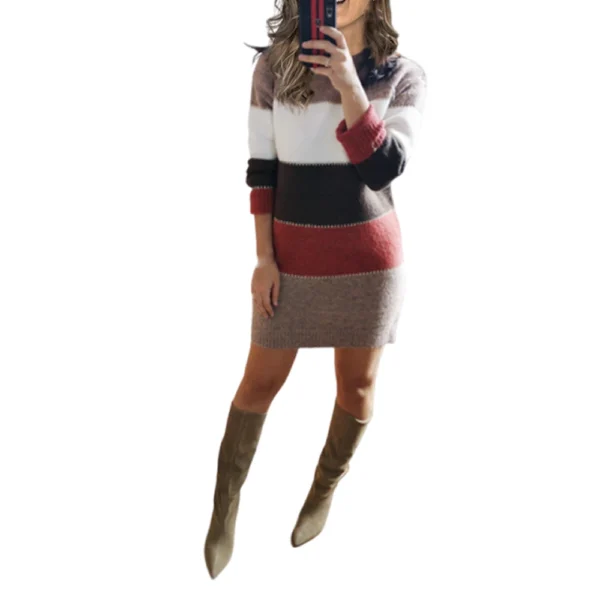 Sexy Women's Knit Sweater Long Sleeve Package Hips Party  Dress - Image 23