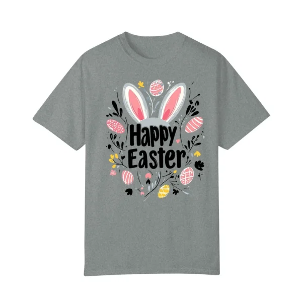 Happy Easter Women's Fashion Printed Round Neck Short Sleeve T-Shirt Pullover - Image 20