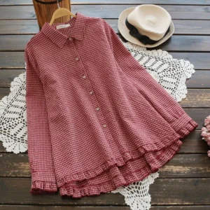 Loose cotton and linen on blouse shirt