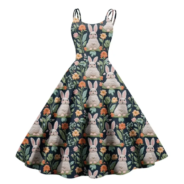 Women's Loose Casual Easter Printed Dresses Summer Sundresses Fashion Dress - Image 29