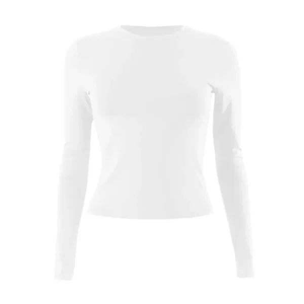 Women's Basic Long Sleeve Tops Slim Fit Stretchy Crew Neck T-Shirt Plain US - Image 8
