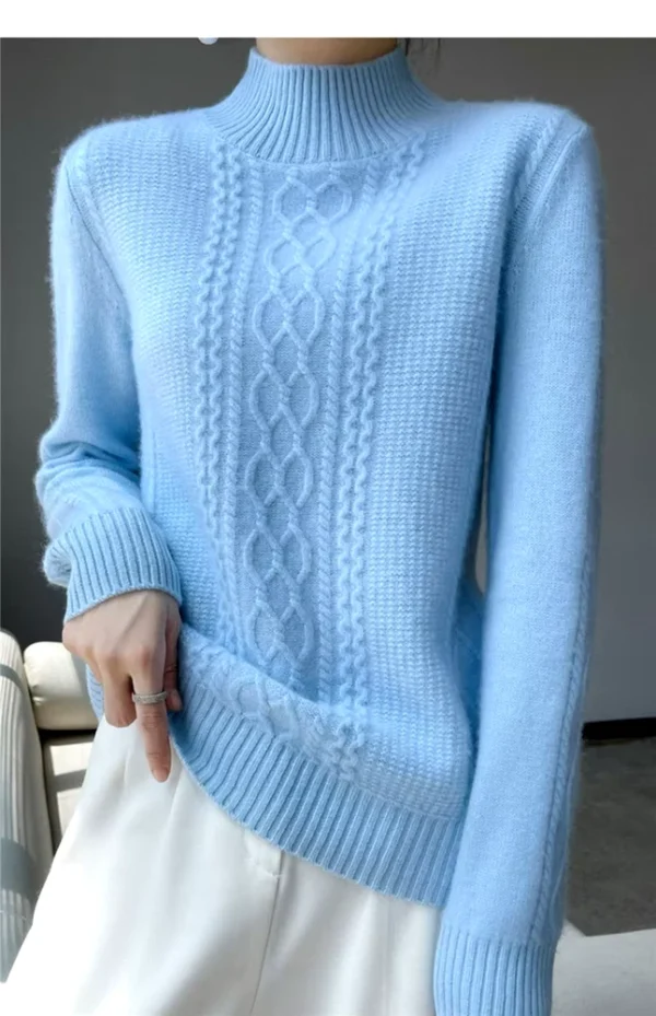 Cashmere Pullover Damen Pink Women Turtleneck Sweater - Image 7