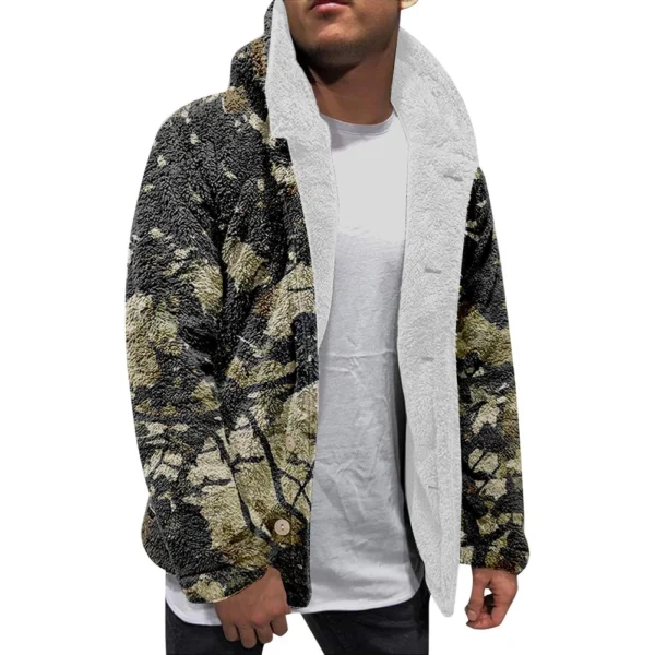 Men'S Winter Zipper Hooded Fleece Sweatshirt With Patch Pocket Casual Jacket - Image 17