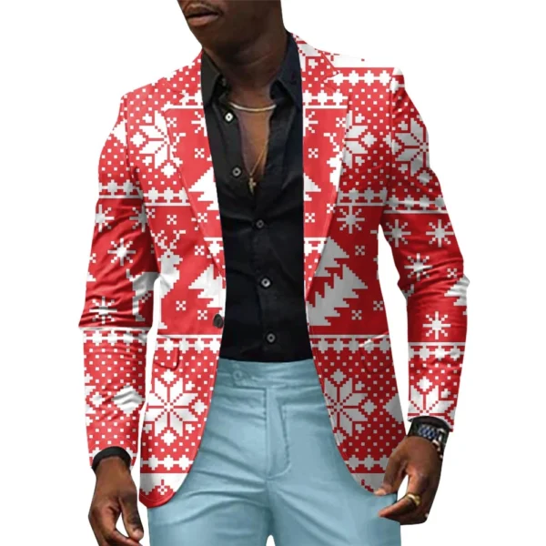 Unisex Winter Christmas Prints Suit Jackets Unisex Casual Fashion Button Jackets - Image 28