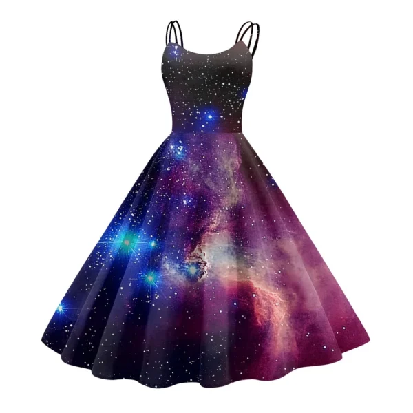 Women's Fashion  Printed Sexy Strapless Gothic Cocktail Dress Punk, Vintage - Image 4
