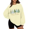Women's Casual Fashion Long Sleeve Christmas Print Round Neck Sweatshirt Top - Image 13