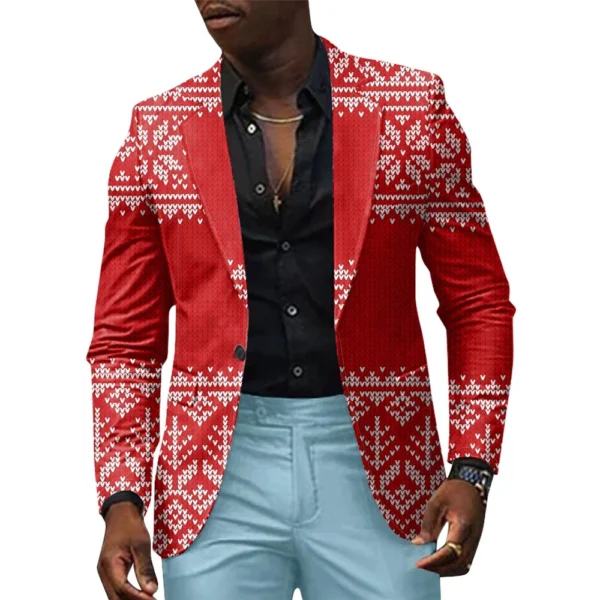 Unisex Winter Christmas Prints Suit Jackets Unisex Casual Fashion Button Jackets - Image 22