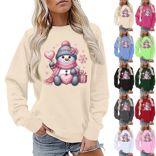 Women's Fashion Casual Round Neck Loose Long Sleeve Solid Color Sweatshirt