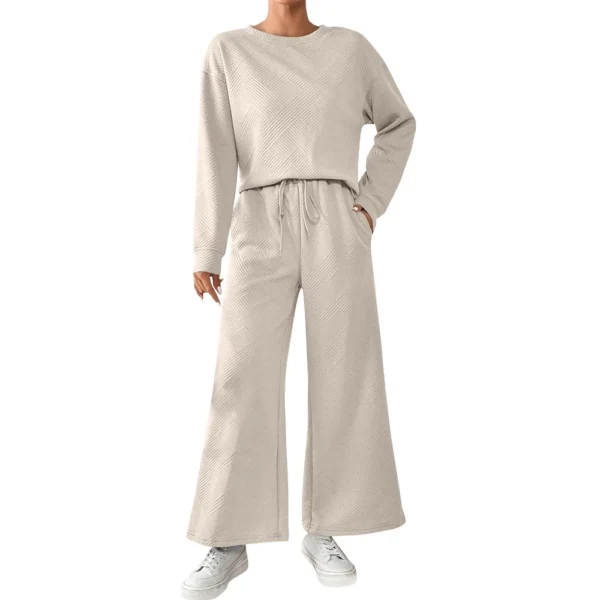 Women's Solid Color Temperament Casual Loose Textured Drawstring Elastic Waist - Image 7