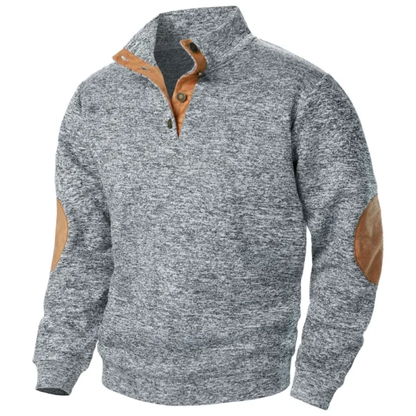 Men's Standing Collar Sweatshirt Is Outdoor Casual Sweaters Tops - Image 28