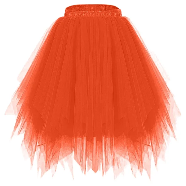 Women's Fashion Solid Color Half Skirt Party Ballet Puff Skirt Mesh Skirt - Image 92