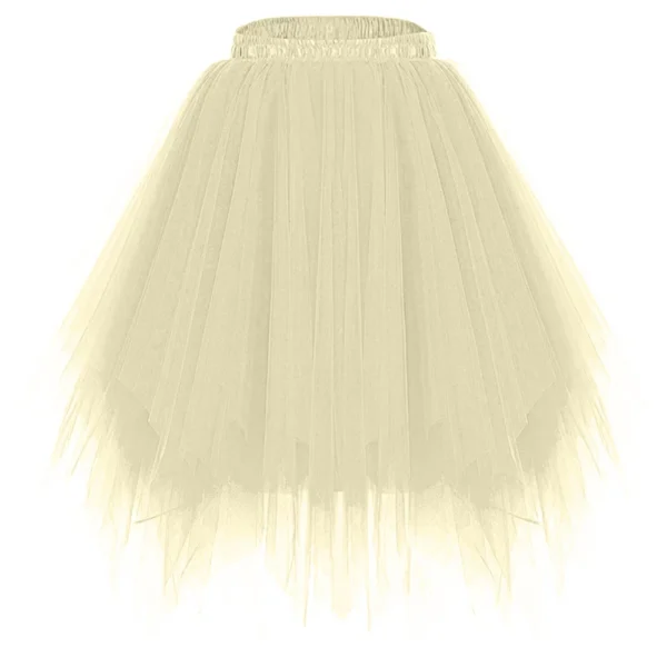 Women's Fashion Solid Color Half Skirt Party Ballet Puff Skirt Mesh Skirt - Image 13