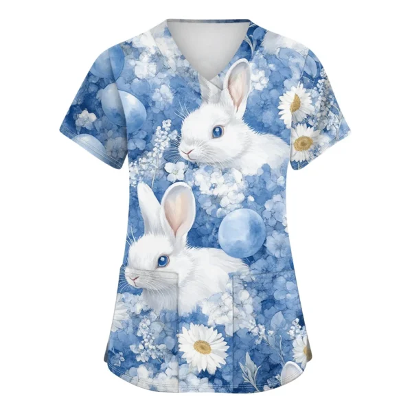 Women's Daily Fashion Casual Short Sleeved Round Neck Printed Loose T-Shirt - Image 9