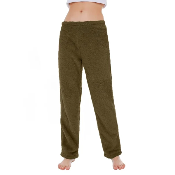 Women's Solid Color Thick Solid Color Loose Double-sided Plush Thermal Pants - Image 5