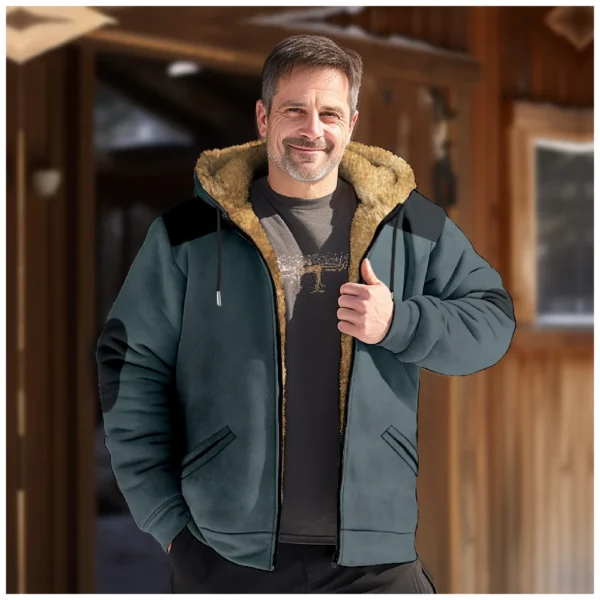 Men's Winter Print Jacket Men's Casual Trend Zipper Hooded Jacket - Image 21