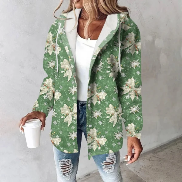 Women's Coat Casual And Fashionable Composite Thick And Warm Printed Hooded - Image 28