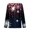 Women's V Neck Christmas Party Top Fleece Collar Shirt Long Sleeve T Shirt - Image 11