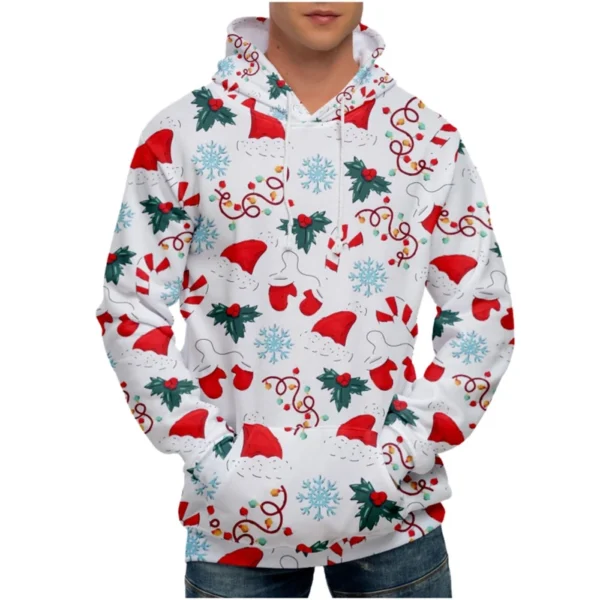 Men's Loose Printed Hooded Sweatshirt Men's Casual Fashion Sports Sweatshirt - Image 31
