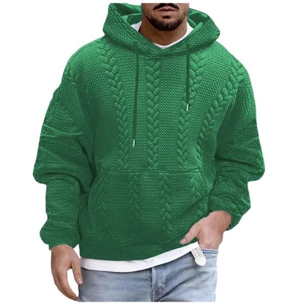 Men's Plus-size Casual Coat Hoodie Long Sleeve Knit Man - Image 8