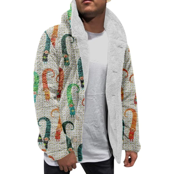 Men'S Winter Zipper Hooded Fleece Sweatshirt With Patch Pocket Casual Jacket - Image 5