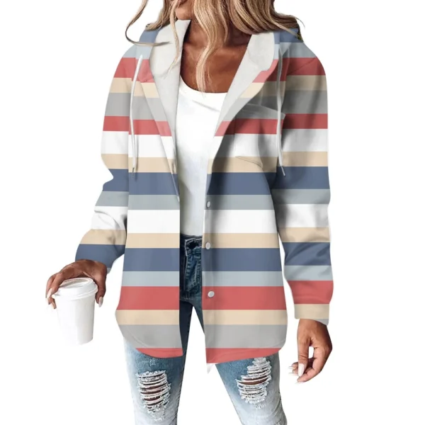 Women's Coat Casual And Fashionable Composite Thick And Warm Printed Hooded - Image 10