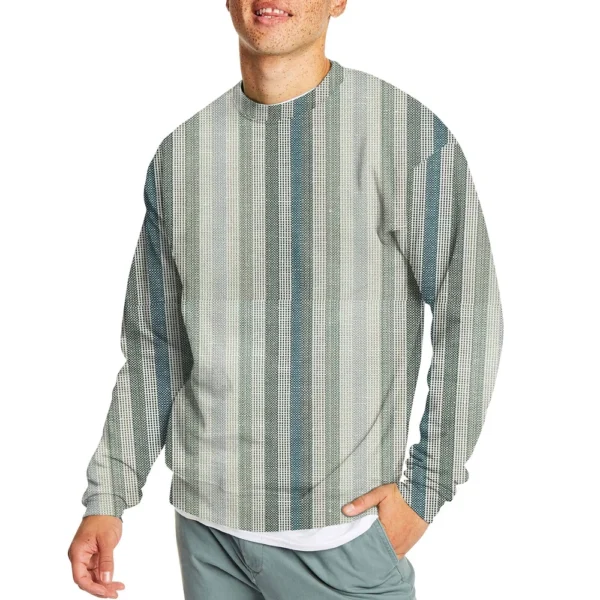 Men's Casual Fashion Comfortable Plaid Round Neck Pullover Sweatshirt Sweatshirt - Image 32