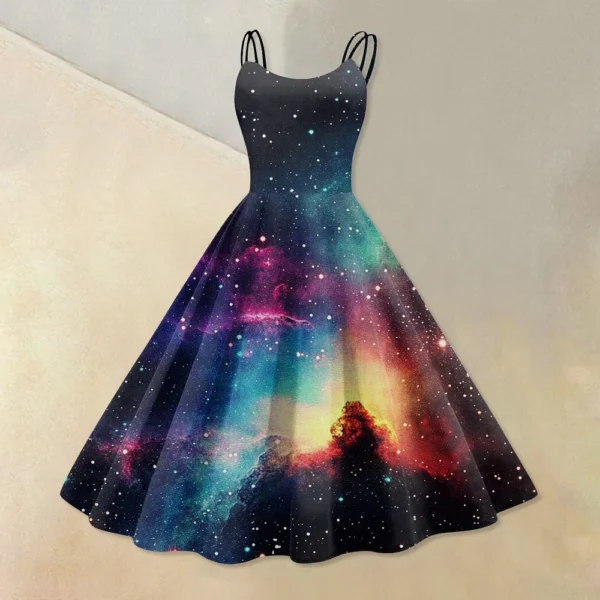 Women's Fashion  Printed Sexy Strapless Gothic Cocktail Dress Punk, Vintage - Image 25
