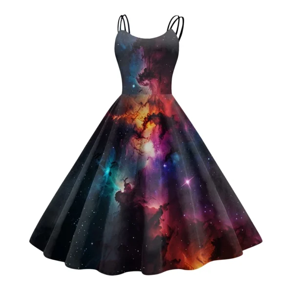 Women's Fashion  Printed Sexy Strapless Gothic Cocktail Dress Punk, Vintage - Image 10