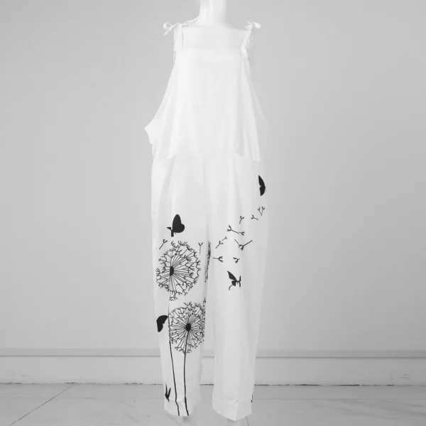 Women's Christmas Shoulder Strap Vintage Loose Casual Jumpsuit Print - Image 9